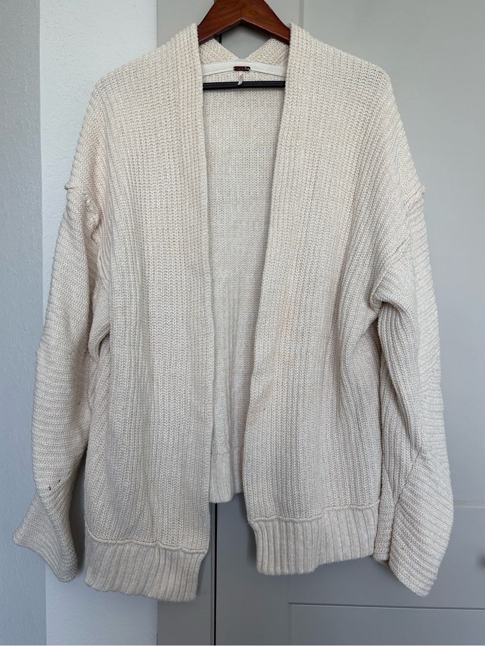 FREE PEOPLE NIGHTINGALE CARDI IVORY CREAM CARDIGAN WOMENS MEDIUM